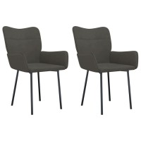 Vidaxl Dining Chairs 2 Pcs Dark Gray Velvet