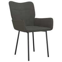 Vidaxl Dining Chairs 2 Pcs Dark Gray Velvet