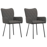Vidaxl Dining Chairs 2 Pcs Dark Gray Fabric