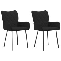 Vidaxl Dining Chairs 2 Pcs Black Fabric