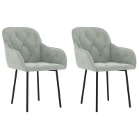 Vidaxl Dining Chairs 2 Pcs Light Gray Velvet