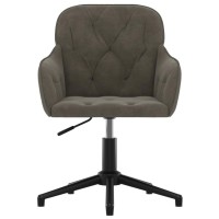 vidaXL Swivel Office Chair Dark Gray Velvet