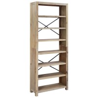 Vidaxl 7-Tier Bookcase 31.5X11.8X78.7 Solid Wood Acacia
