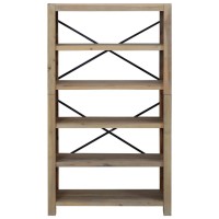 Vidaxl 5-Tier Bookcase 31.5X11.8X55.1 Solid Wood Acacia