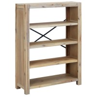 Vidaxl 4-Tier Bookcase 31.5X11.8X43.3 Solid Wood Acacia