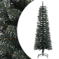 vidaXL Artificial Slim Christmas Tree with Stand Green 4 ft PVC