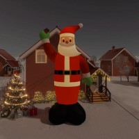 vidaXL Christmas Inflatable Santa Claus with LEDs 322.8