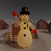 vidaXL Christmas Inflatable Snowman with LEDs 393.7