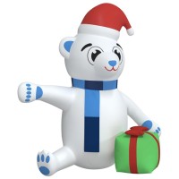 vidaXL Christmas Inflatable Teddy Bear LED 70.9