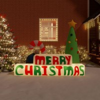 vidaXL Inflatable Merry Christmas Decoration LED 77.6