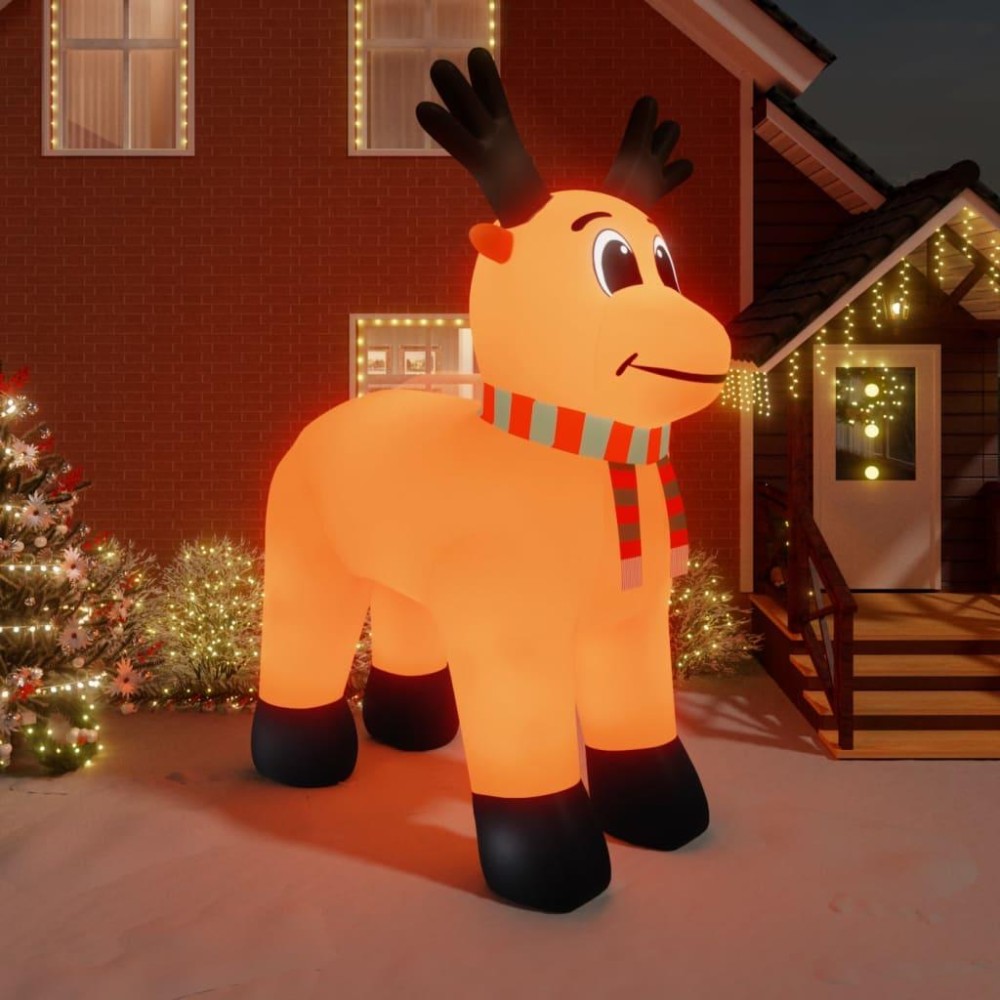 vidaXL Christmas Inflatable Reindeer with LEDs 196.9