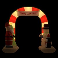 vidaXL Christmas Inflatable Santa & Snowman Arch Gate LED 102.4
