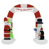 vidaXL Christmas Inflatable Santa & Snowman Arch Gate LED 102.4