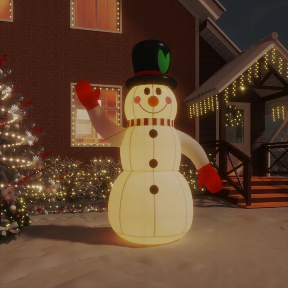 vidaXL Inflatable Snowman with LEDs 8 ft