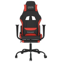 Vidaxl Massage Gaming Chair With Footrest Black And Red Fabric