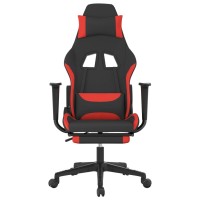 Vidaxl Massage Gaming Chair With Footrest Black And Red Fabric