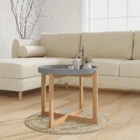 Vidaxl Coffee Table Gray 20.9X20.9X17.1 Engineered Wood&Solid Wood Pine