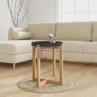 Vidaxl Coffee Table Black 16.1X16.1X19.1 Engineered Wood&Solid Wood Pine