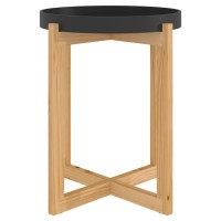 Vidaxl Coffee Table Black 16.1X16.1X19.1 Engineered Wood&Solid Wood Pine