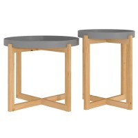 vidaXL Coffee Tables 2 pcs Gray Engineered Wood and Solid Wood Pine