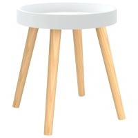 Vidaxl Side Table White 15X15X15.7 Engineered Wood&Solid Wood Pine