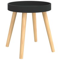 Vidaxl Side Table Black 15X15X15.7 Engineered Wood&Solid Wood Pine