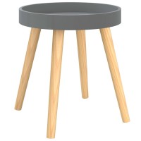 Vidaxl Side Table Gray 15X15X15.7 Engineered Wood&Solid Wood Pine