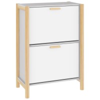 Vidaxl Shoe Cabinet White 22.6X13X31.5 Engineered Wood