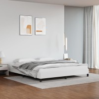 Vidaxl Bed Frame White 76X79.9 King Faux Leather