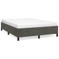 Vidaxl Bed Frame Dark Gray 53.9X74.8 Velvet