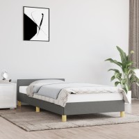 vidaXL Bed Frame with Headboard Dark Gray 39.4
