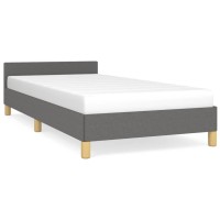 vidaXL Bed Frame with Headboard Dark Gray 39.4