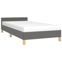 vidaXL Bed Frame with Headboard Dark Gray 39.4