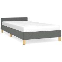 vidaXL Bed Frame with Headboard Dark Gray 39.4