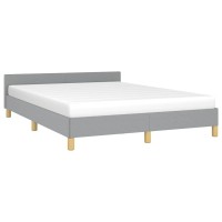 vidaXL Bed Frame with Headboard Light Gray 53.9