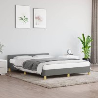 vidaXL Bed Frame with Headboard Dark Gray 59.8