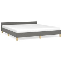 vidaXL Bed Frame with Headboard Dark Gray 76