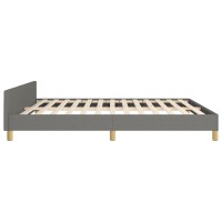 vidaXL Bed Frame with Headboard Dark Gray 76