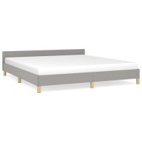 vidaXL Bed Frame with Headboard Light Gray 72