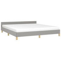 vidaXL Bed Frame with Headboard Light Gray 72