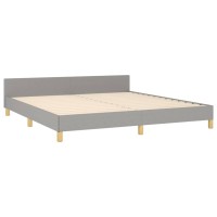 vidaXL Bed Frame with Headboard Light Gray 72