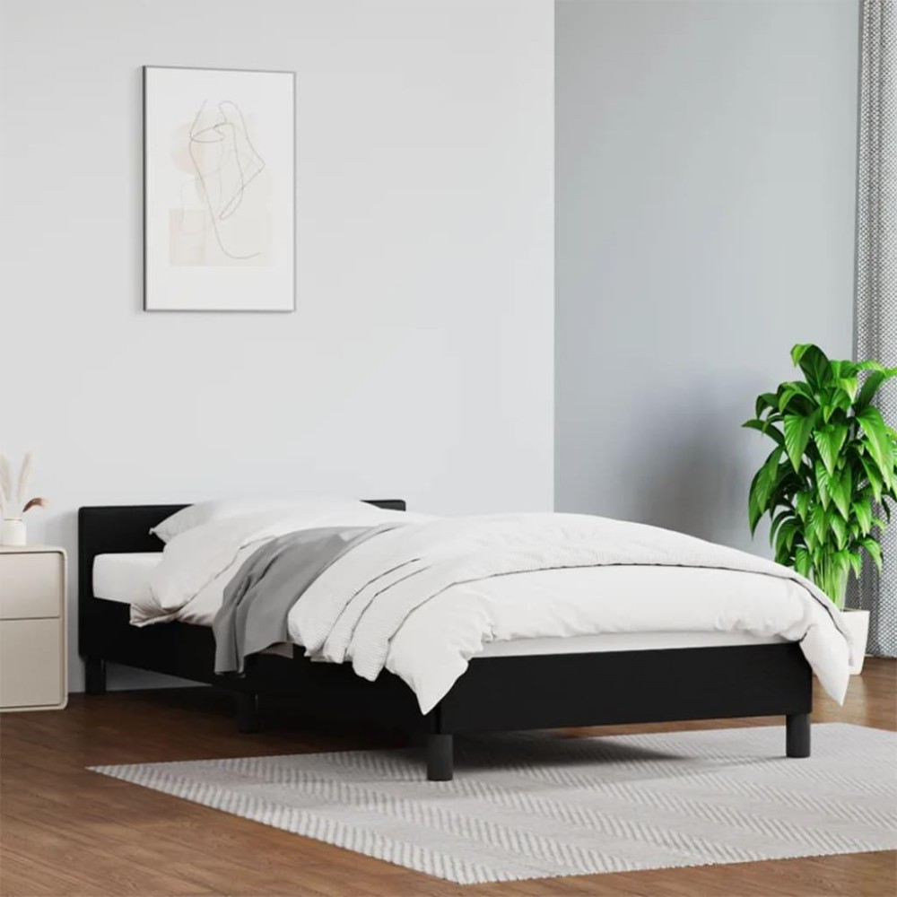 vidaXL Bed Frame with Headboard Black 39.4