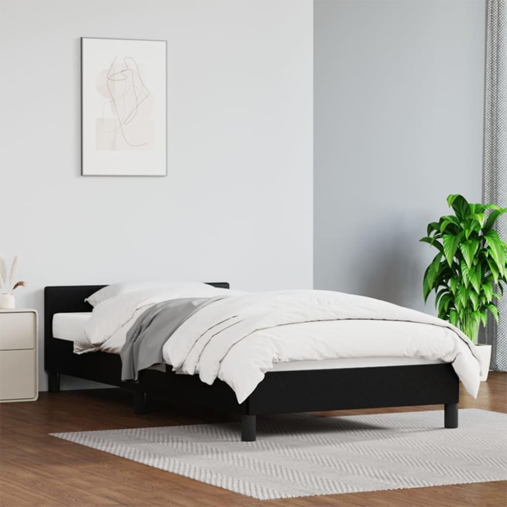 vidaXL Bed Frame with Headboard Black 39.4