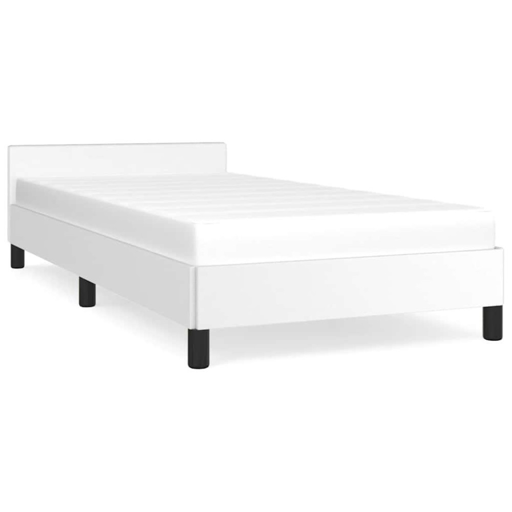 vidaXL Bed Frame with Headboard White 39.4