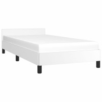 vidaXL Bed Frame with Headboard White 39.4