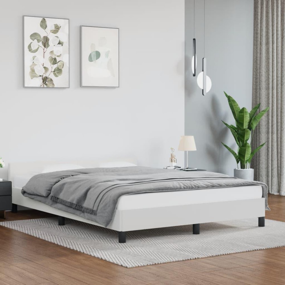 vidaXL Bed Frame with Headboard White 59.8