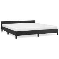 vidaXL Bed Frame with Headboard Black 76