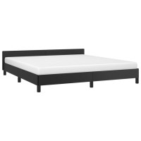 vidaXL Bed Frame with Headboard Black 76