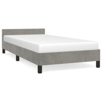 vidaXL Bed Frame with Headboard Light Gray 39.4