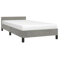 vidaXL Bed Frame with Headboard Light Gray 39.4